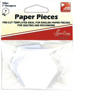 PAPER PIECES PRE CUT HEXAGON 1INCH